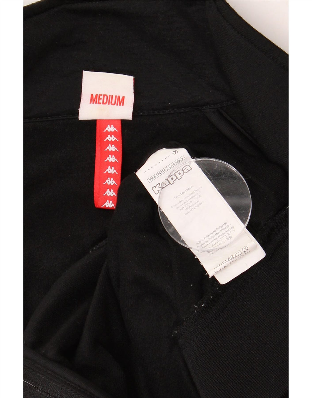 Giacca da tuta grafica da uomo KAPPA in poliestere nero medio