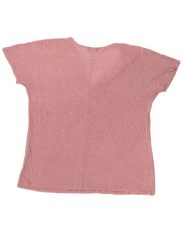 T-shirt da donna Massimo Dutti Top UK 16 grande rosa screziato