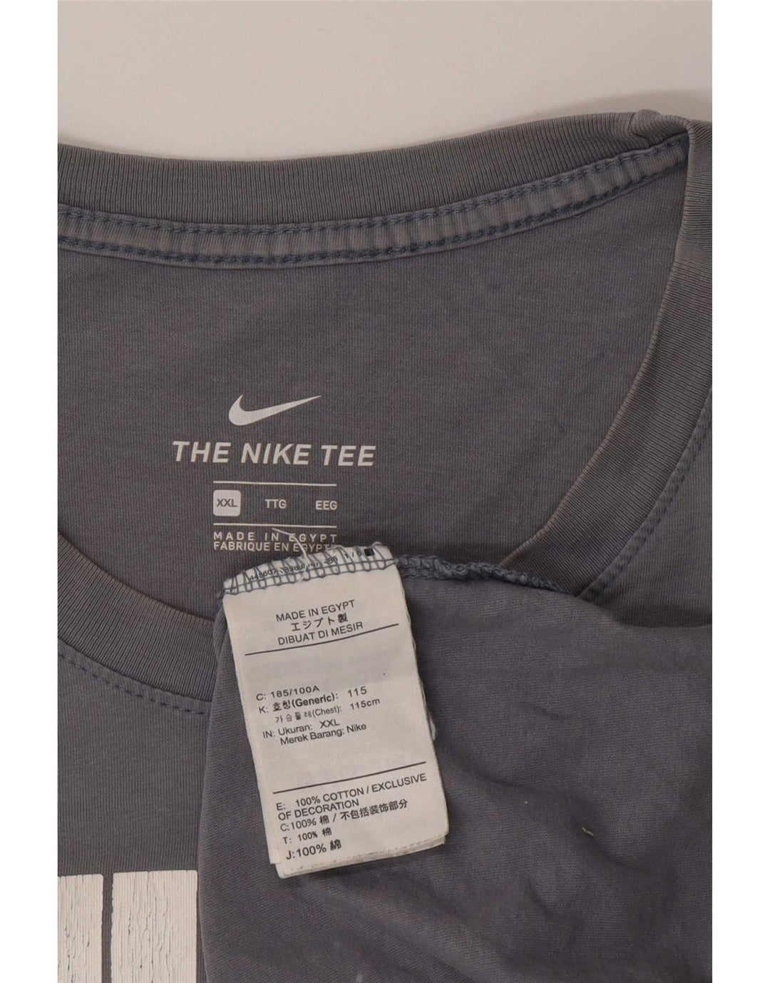 T-shirt grafica da uomo Nike Top 2XL in cotone grigio
