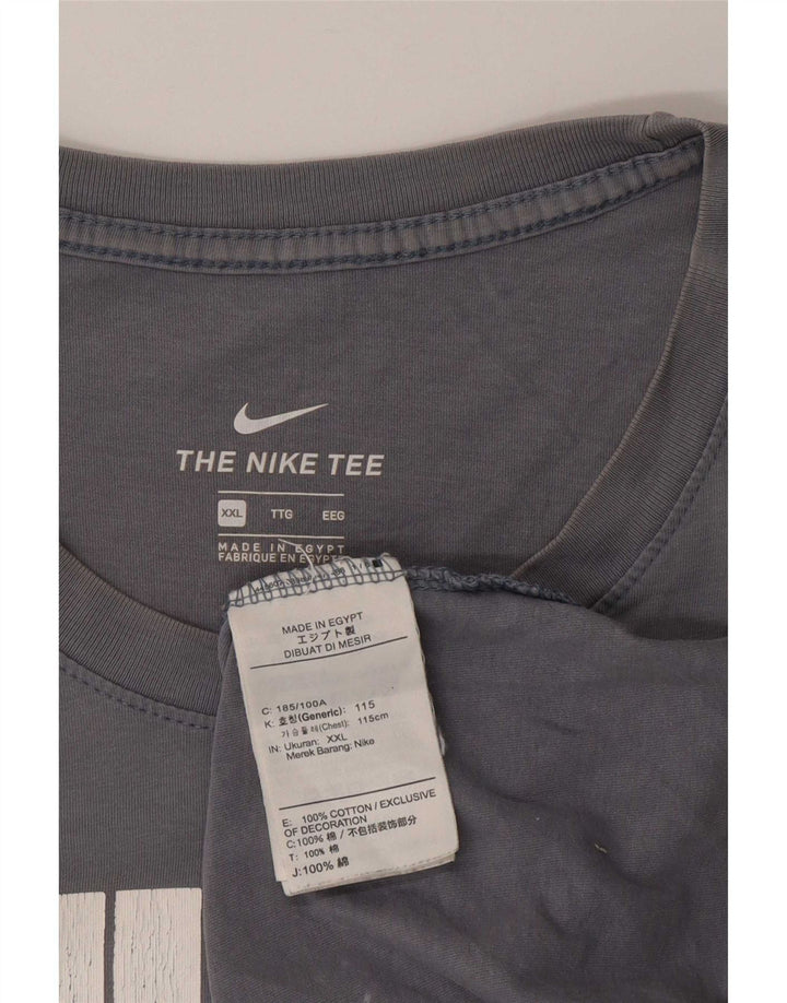 T-shirt grafica da uomo Nike Top 2XL in cotone grigio