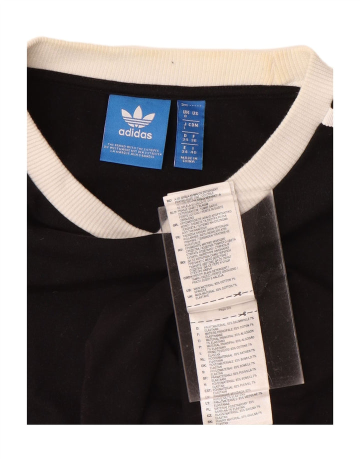 ADIDAS Womens Top Long Sleeve UK 8 Small  Black Cotton Vintage Adidas and Second-Hand Adidas from Messina Hembry 