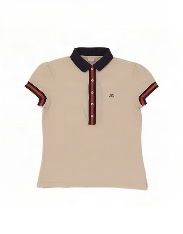 Polo da donna Fay UK 10 piccola in cotone color block bianco