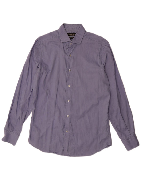 Camicia slim fit da uomo Massimo Dutti taglia 41 16 grande gessato blu