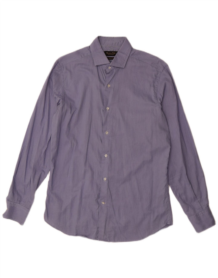 Camicia slim fit da uomo Massimo Dutti taglia 41 16 grande gessato blu