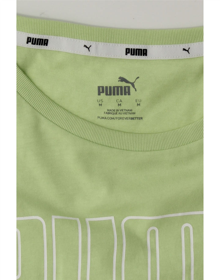 PUMA Mens Graphic T-Shirt Top Medium Green Vintage Puma and Second-Hand Puma from Messina Hembry 