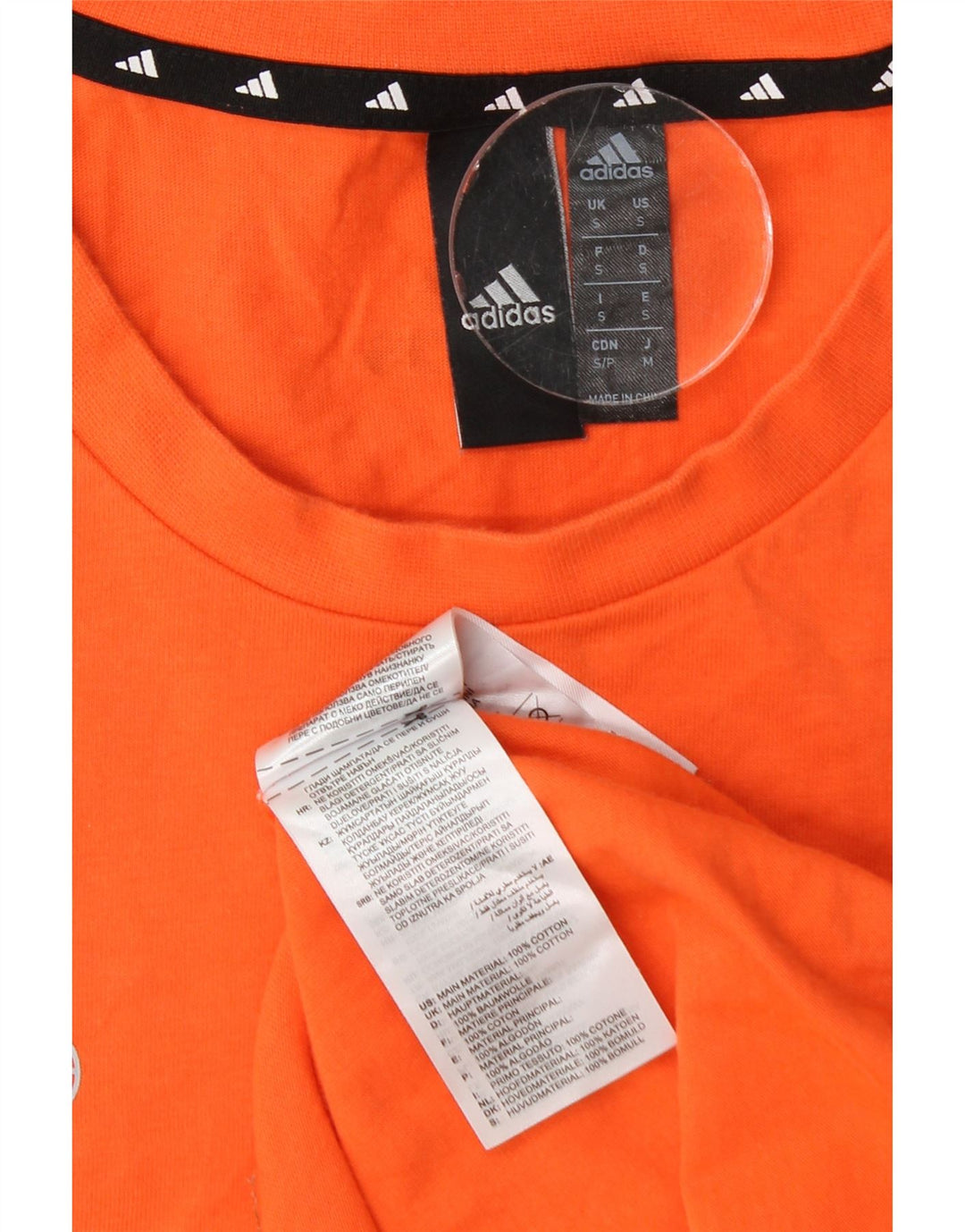 T-shirt grafica da uomo Adidas Top Small in cotone arancione