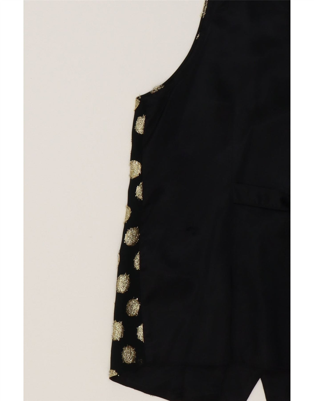 YOUR SIXTH SENSE Womens Waistcoat IT 42 Medium Black Polka Dot Acetate Vintage Your Sixth Sense and Second-Hand Your Sixth Sense from Messina Hembry 