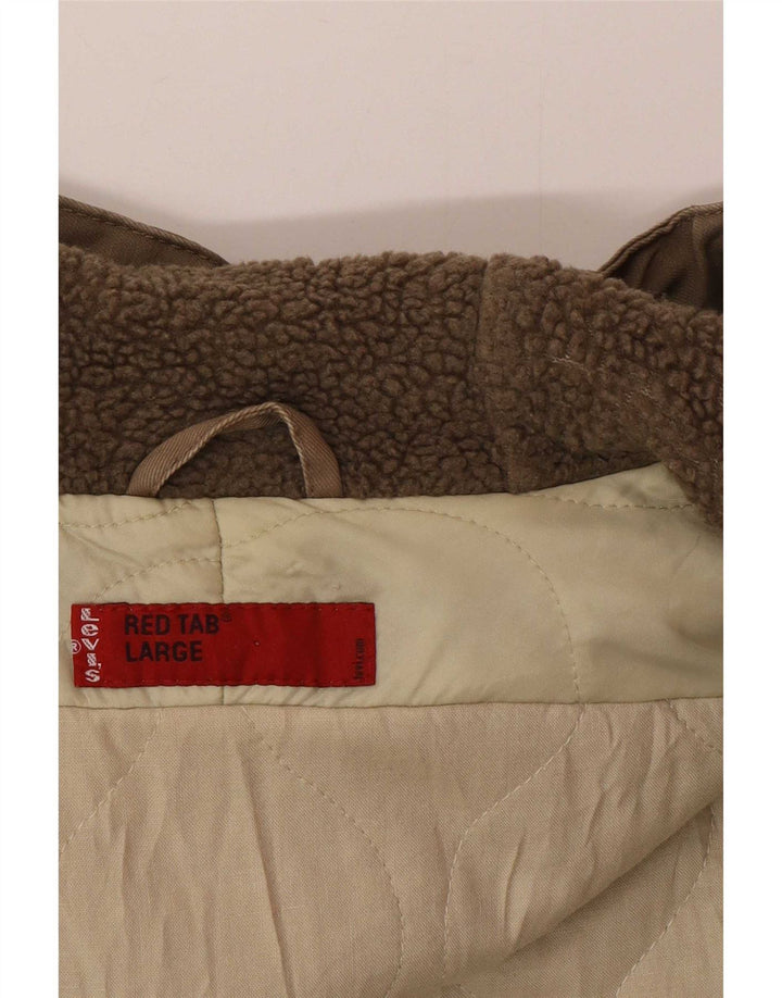 Giacca parka con cappuccio da uomo Levi's UK 40 grande cotone beige