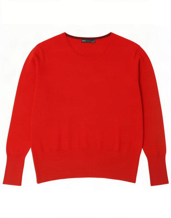 Maglione maglione con scollo a barca da donna Marks & Spencer UK 22 3XL Viscosa rossa