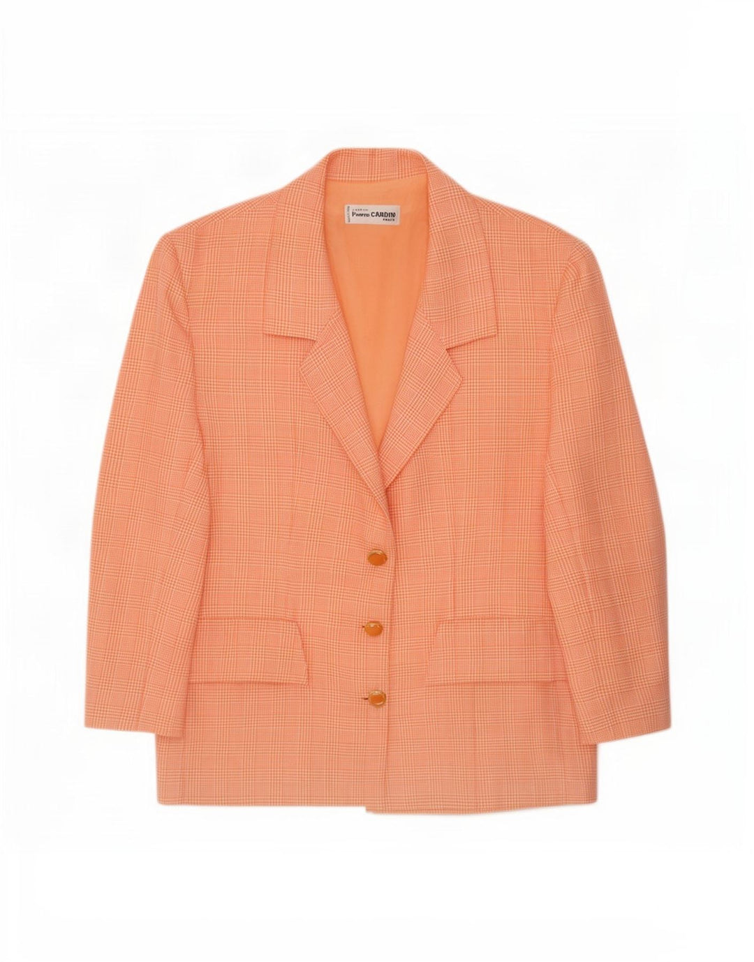 Giacca blazer a 3 bottoni da donna Pierre Cardin UK 14 grande pied de poule rosa