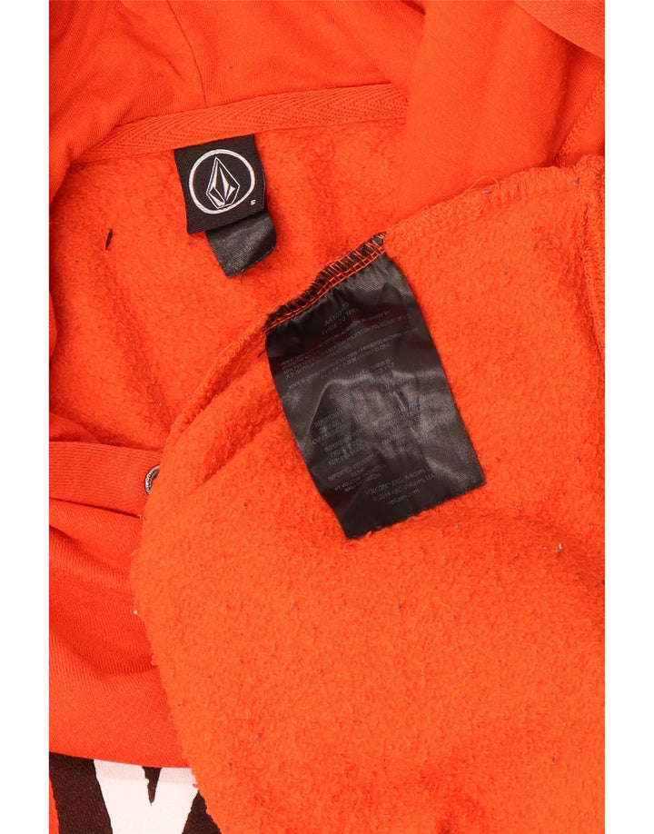 Felpa con cappuccio grafica da uomo VOLCOM piccola in cotone arancione
