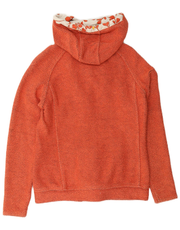 Maglione con cappuccio e zip da donna Weird Fish UK 8 piccolo cotone arancione