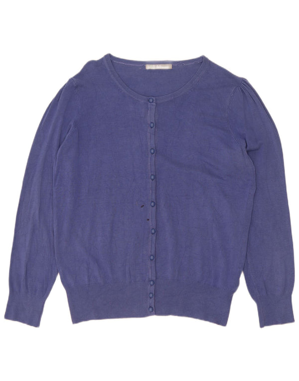 Maglione cardigan da donna Marks & Spencer UK 16 grande viscosa blu