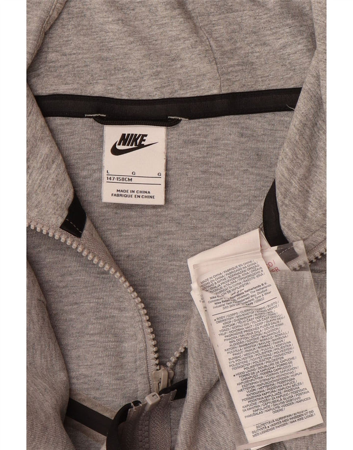 Maglione con cappuccio e zip NIKE per ragazzi 12-13 anni, grande in cotone grigio
