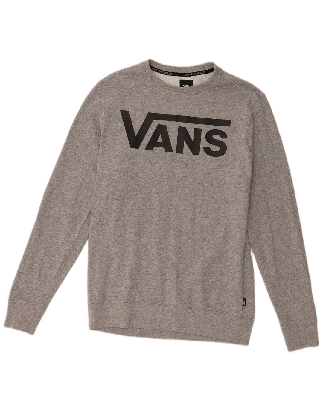 Felpa con grafica da uomo VANS Maglione piccolo in cotone grigio