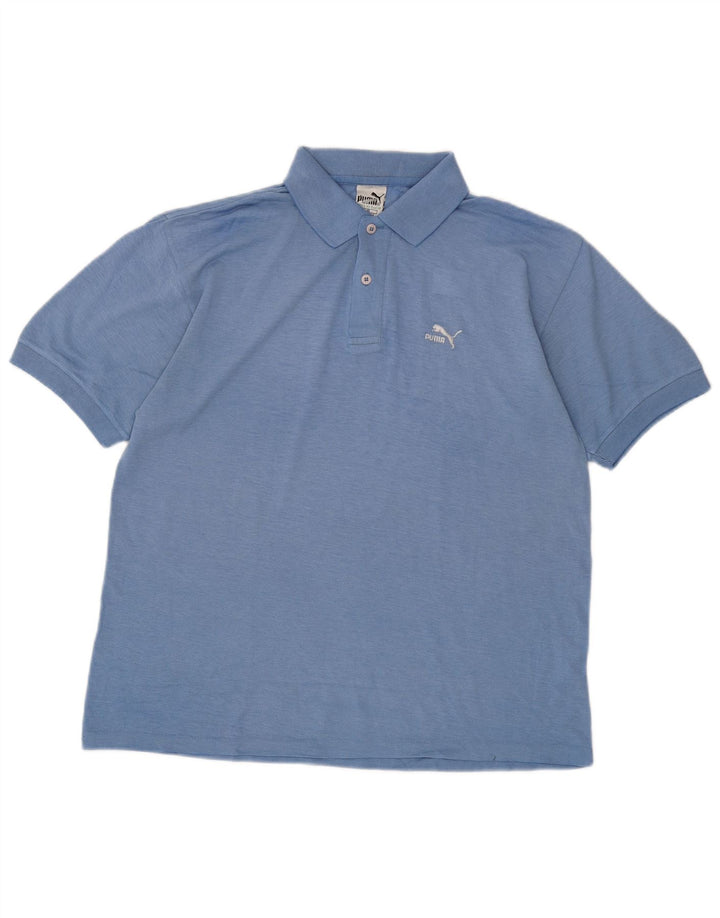 Polo PUMA da uomo in cotone blu medio