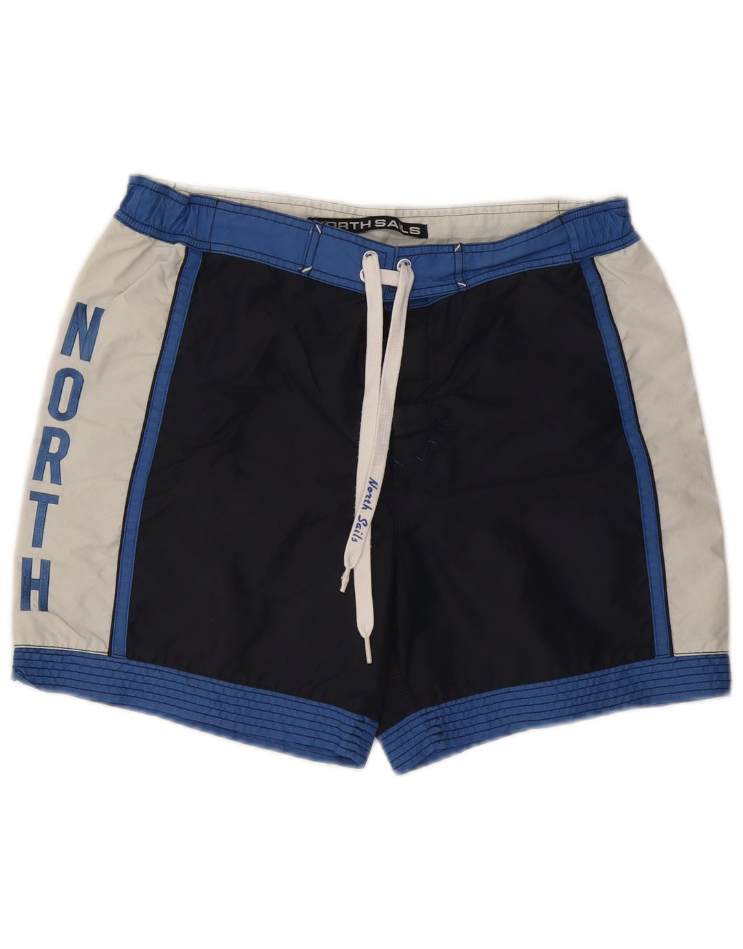 Pantaloncini da bagno grafici da uomo North Sails color block medio blu navy