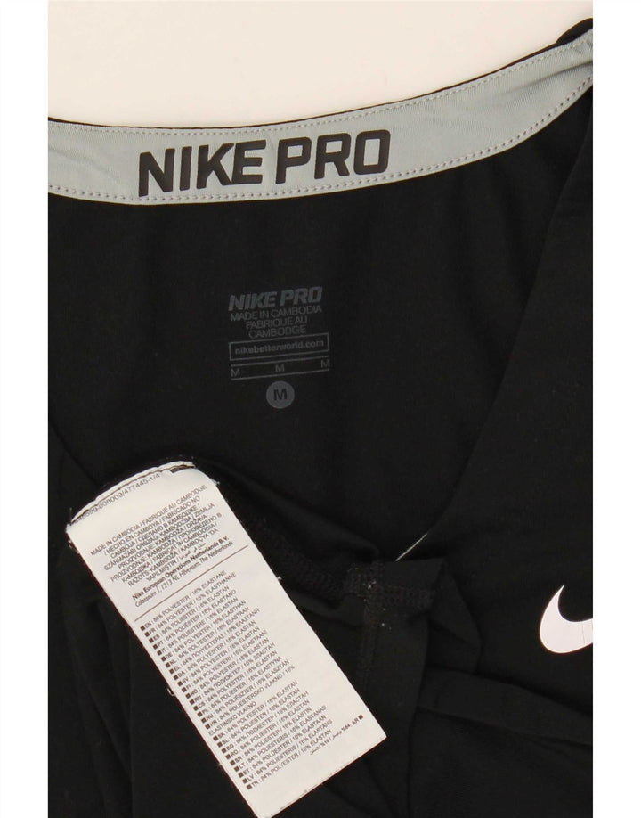 T-shirt Nike Dri Fit da donna Top UK 12 Medium Nero Poliestere