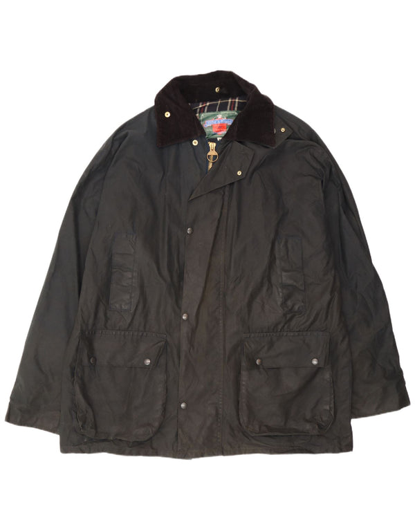 Giacca da uomo in cotone cerato Miller & Simons UK 42 XL nera