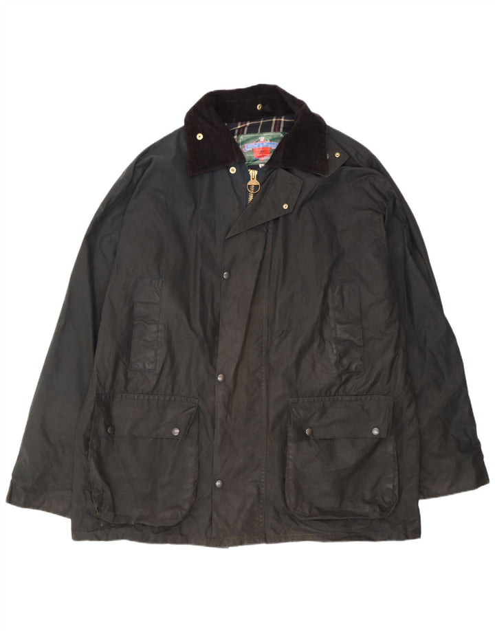 Giacca da uomo in cotone cerato Miller & Simons UK 42 XL nera