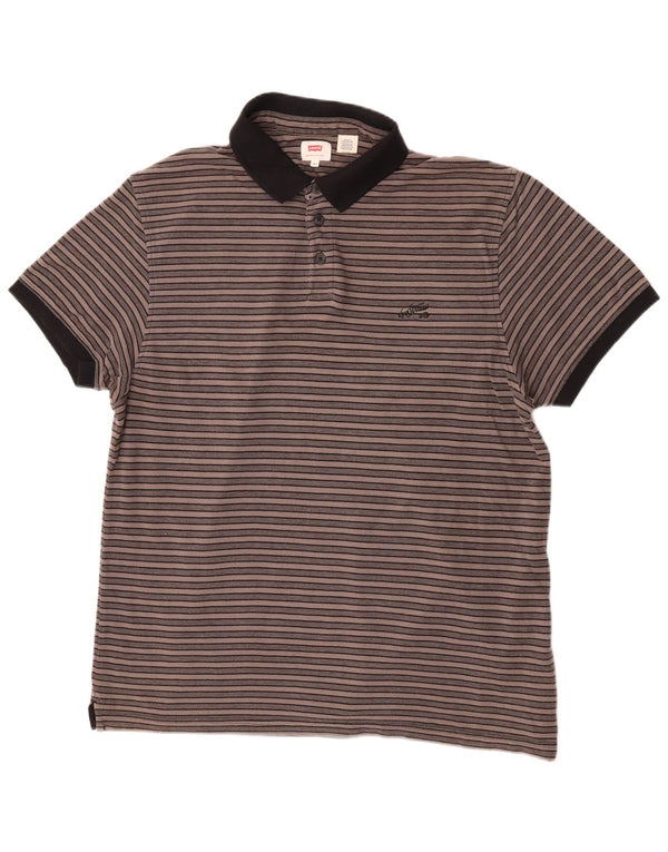 Polo Levi's da uomo XL in cotone a righe marroni