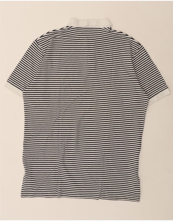 POLO RALPH LAUREN Polo da uomo grande in cotone gessato bianco