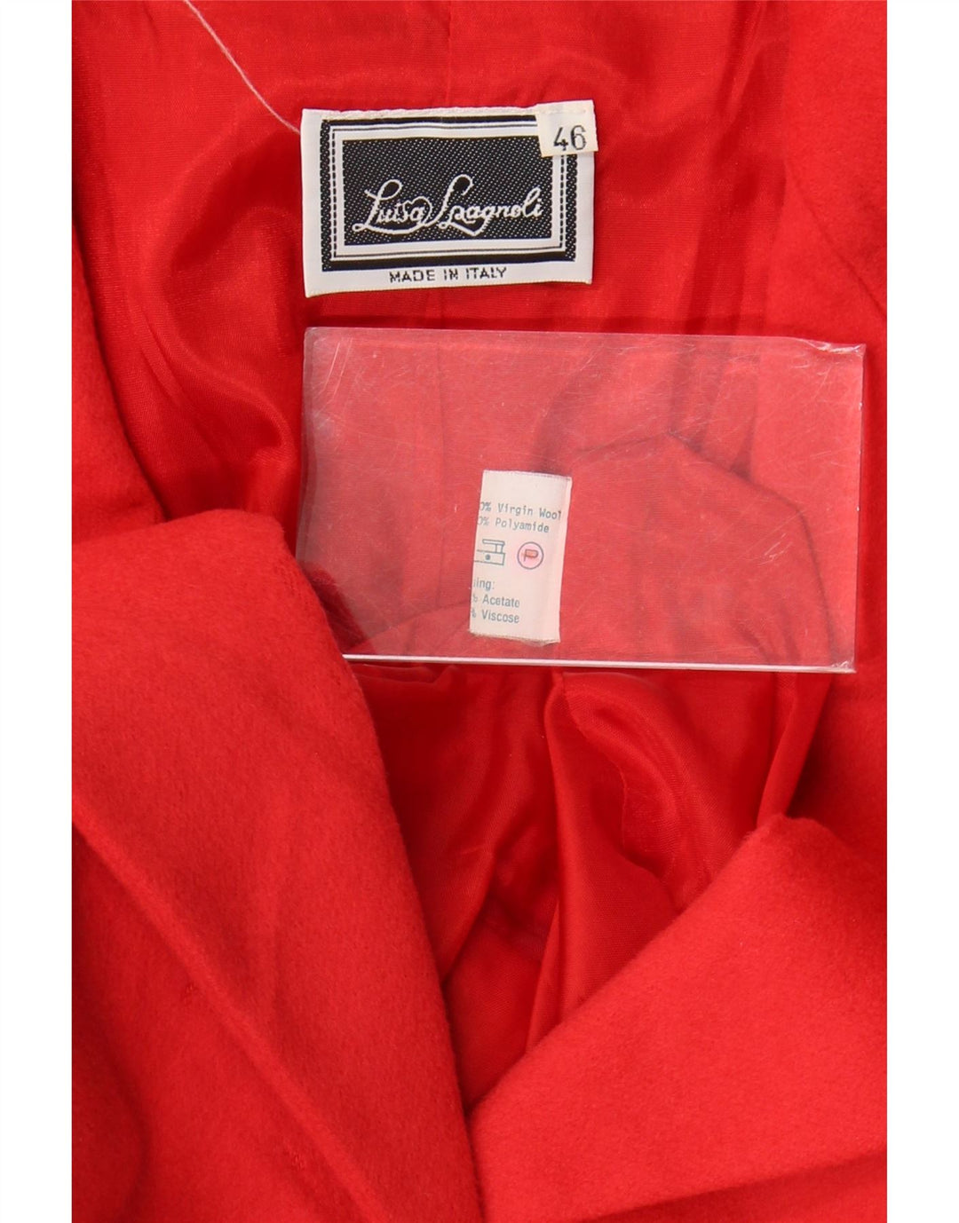 Luisa Spagnoli Giacca Blazer a 3 Bottoni da Donna IT 46 Large Rossa in Lana Vergine