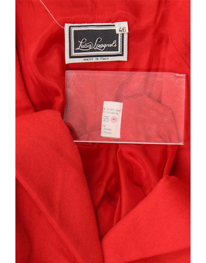 Luisa Spagnoli Giacca Blazer a 3 Bottoni da Donna IT 46 Large Rossa in Lana Vergine