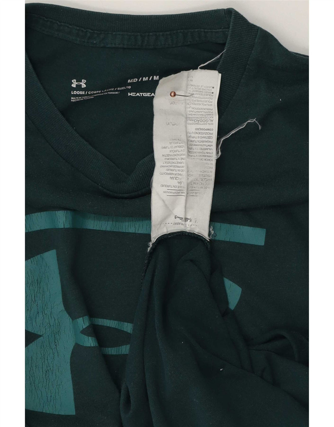 T-shirt grafica da uomo Under Armour Top in cotone verde medio