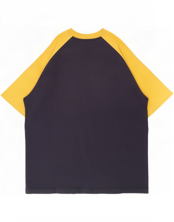 T-shirt Adidas da uomo Top XL in cotone color block blu navy