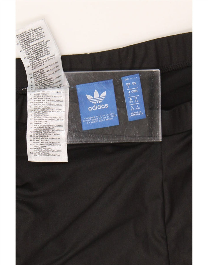 ADIDAS Womens Graphic Leggings UK 8 Small Black Polyester