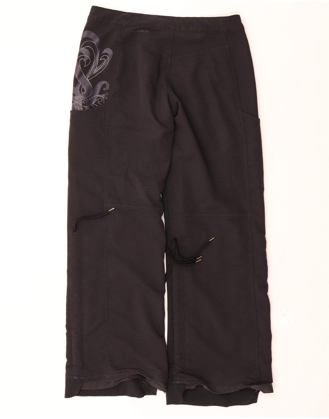 Pantaloni impermeabili dritti da donna Nike UK 8 Small W30 L30 Nero Paisley
