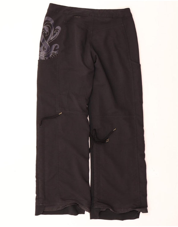 Pantaloni impermeabili dritti da donna Nike UK 8 Small W30 L30 Nero Paisley