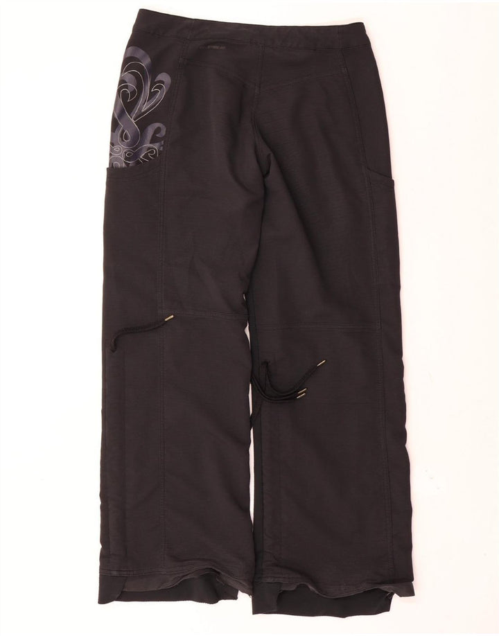 Pantaloni impermeabili dritti da donna Nike UK 8 Small W30 L30 Nero Paisley