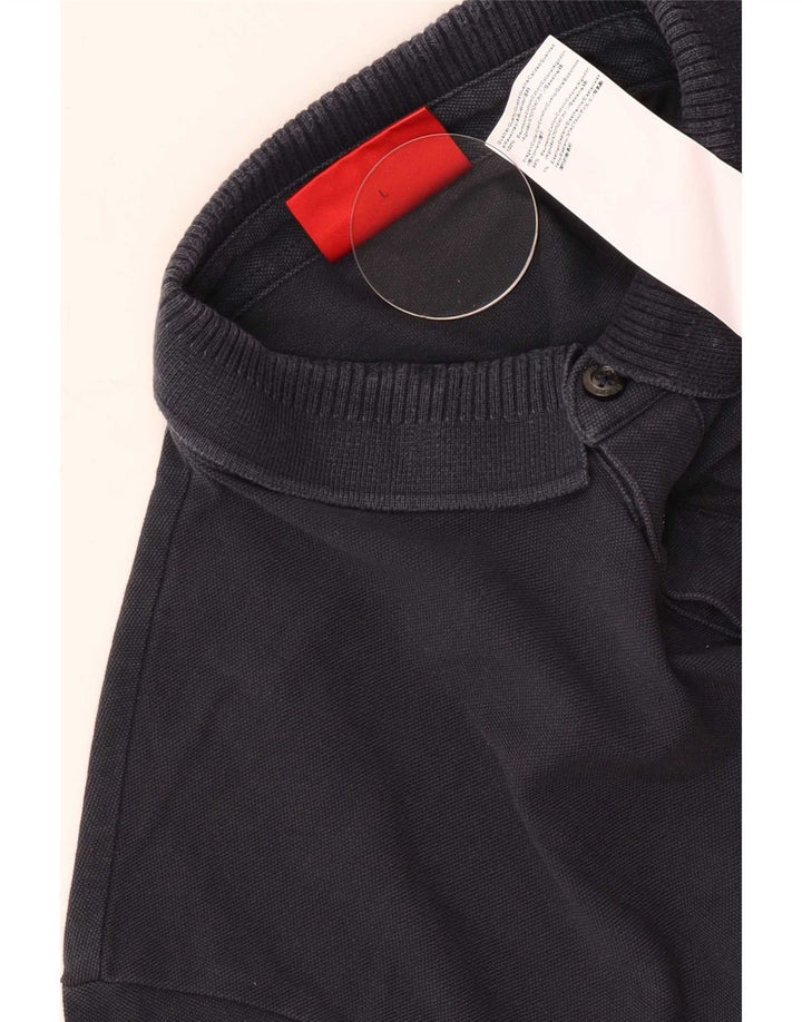 Polo da uomo Hugo Boss grande in cotone blu navy