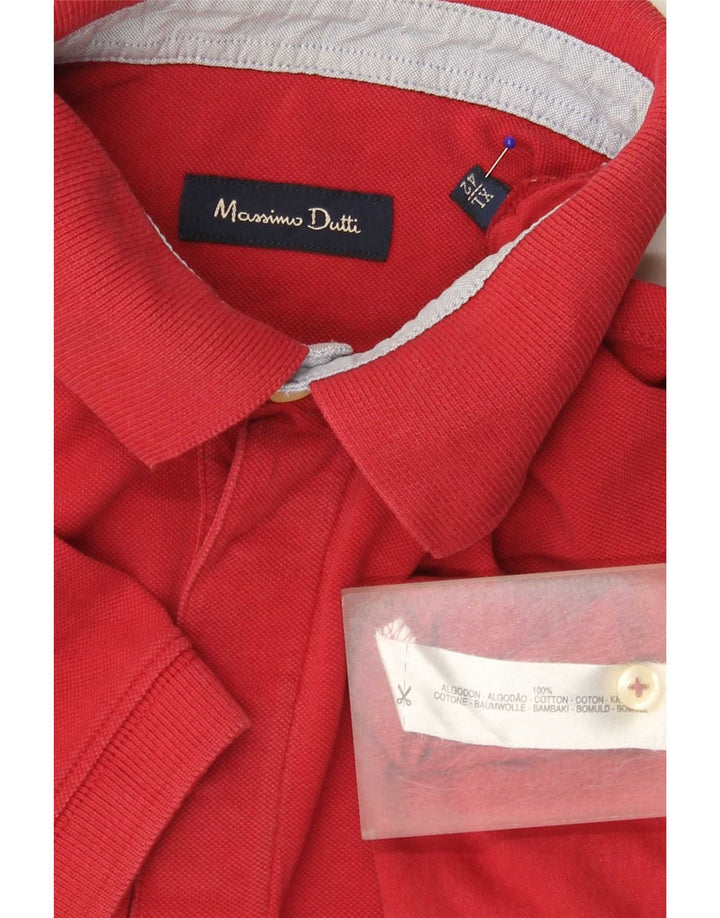 Polo da uomo Massimo Dutti XL in cotone rosso