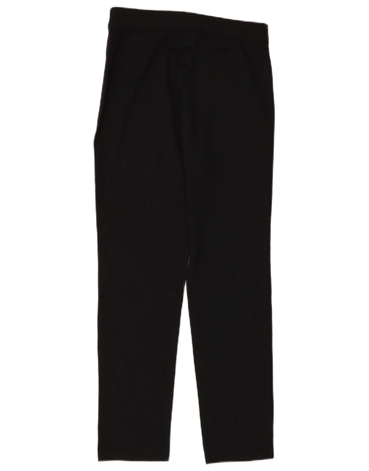 MARKS & SPENCER Pantaloni casual dritti da donna UK 12 Medio W30 L30 Nero