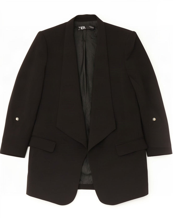 Zara Giacca blazer aperta da donna UK 10 Small Nero Poliestere