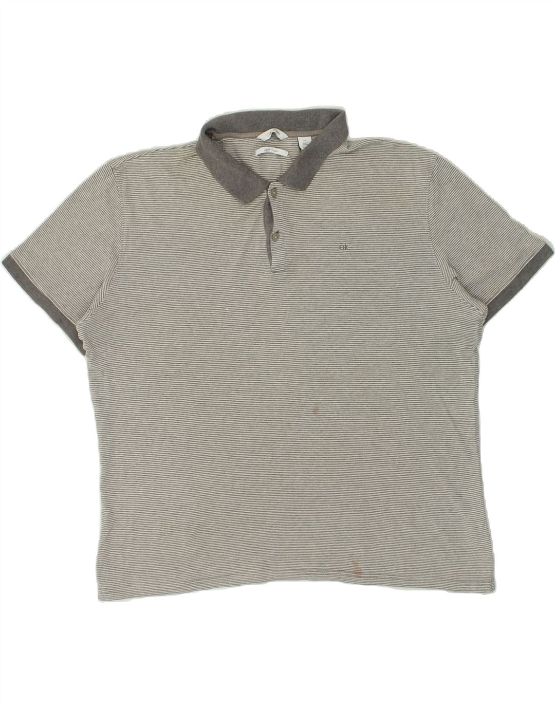 CALVIN KLEIN Mens Polo Shirt Large Grey Cotton | Vintage Calvin Klein | Thrift | Second-Hand Calvin Klein | Used Clothing | Messina Hembry 