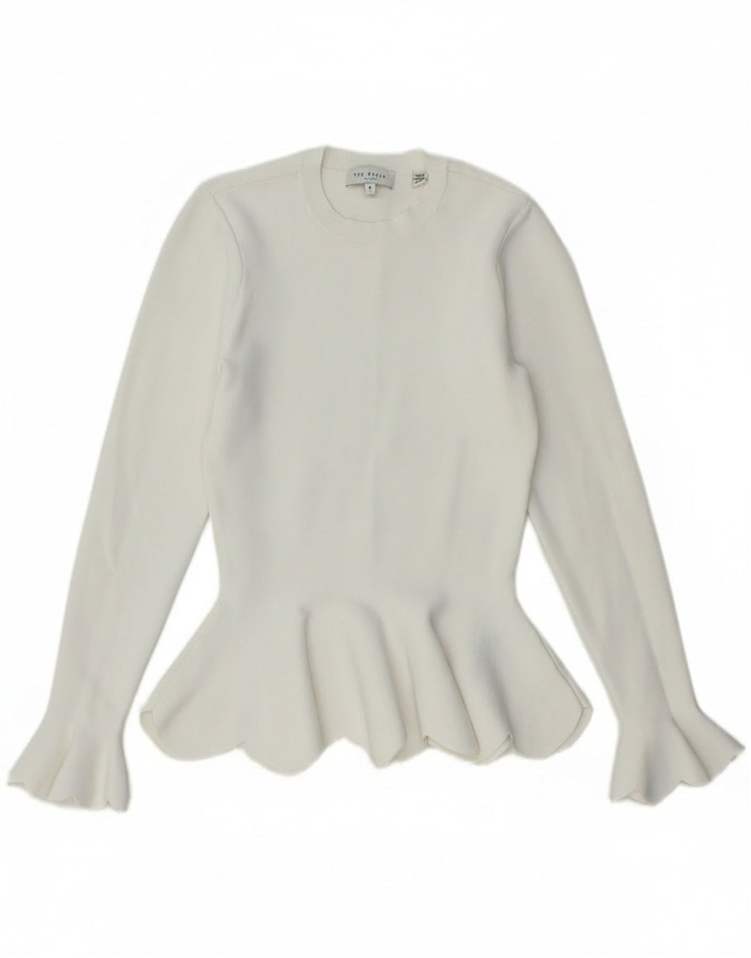 Maglione maglione girocollo da donna Ted Baker taglia 0 2XS viscosa bianca