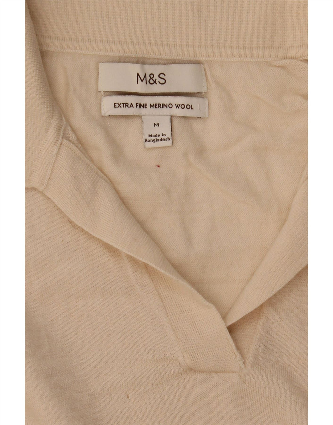 Maglione da donna Marks & Spencer con collo a polo UK 12 Lana beige medio