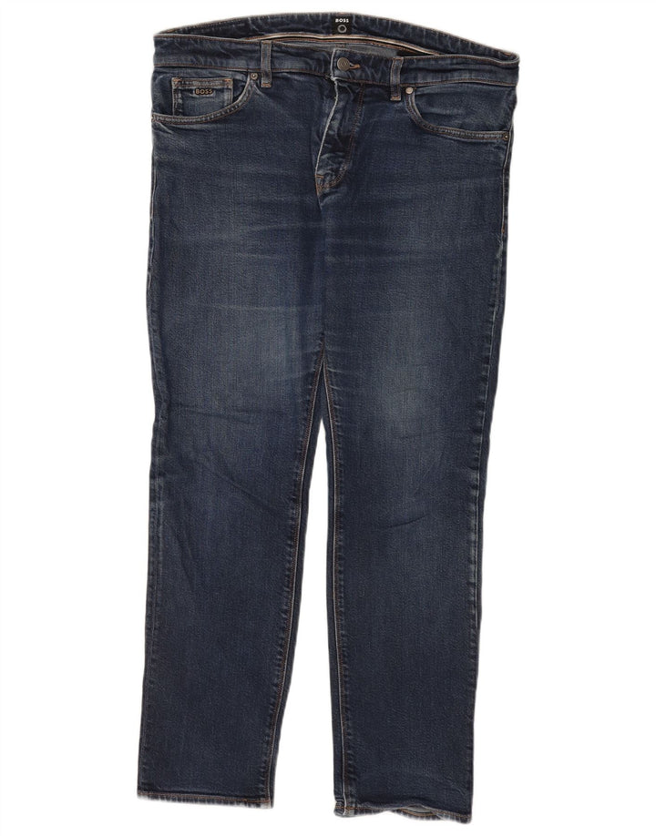 Jeans dritti da uomo Hugo Boss W36 L30 cotone blu