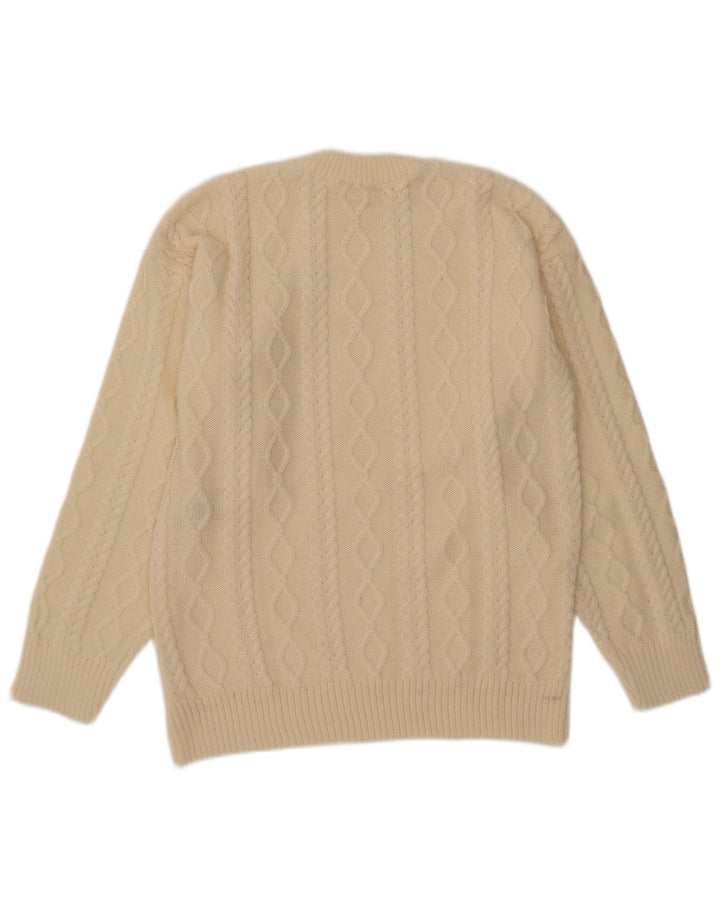 Maglione girocollo da uomo vintage piccolo beige