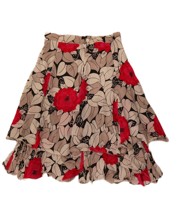 Gonna a strati a vita alta da donna vintage media W26 floreale multicolore