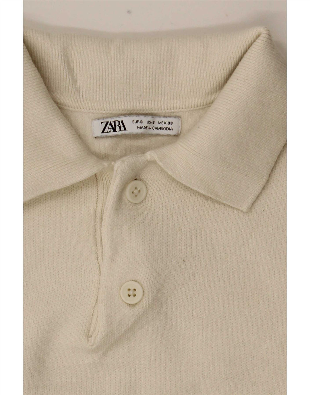 Maglione maglione collo alto da uomo Zara piccolo bianco sporco