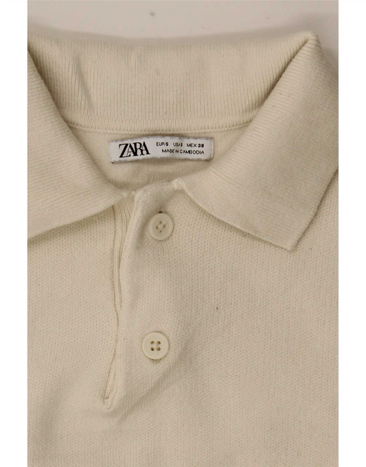 Maglione maglione collo alto da uomo Zara piccolo bianco sporco