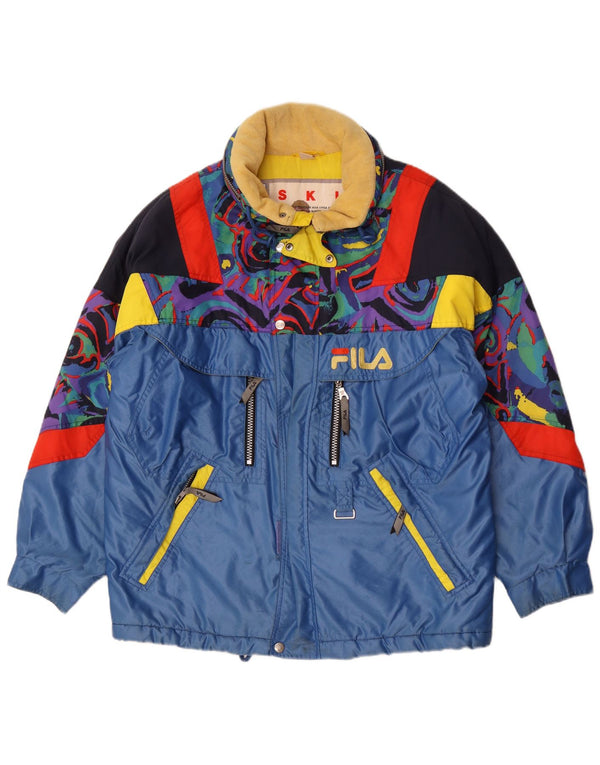 Giacca da sci da uomo Fila con vestibilità ampia con cappuccio UK 36 Small Blue Colourblock