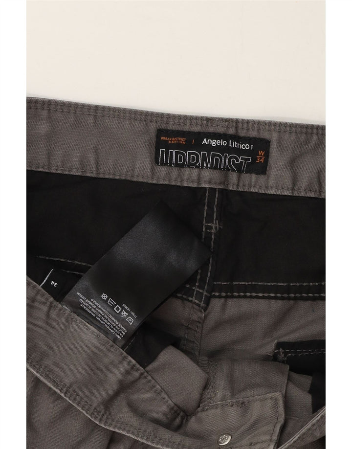 Pantaloncini cargo da uomo Angelo Litrico W34 Large in cotone grigio