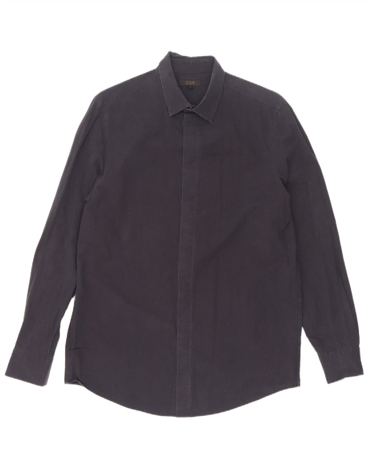 Camicia da uomo Cos taglia 39 cotone blu navy medio