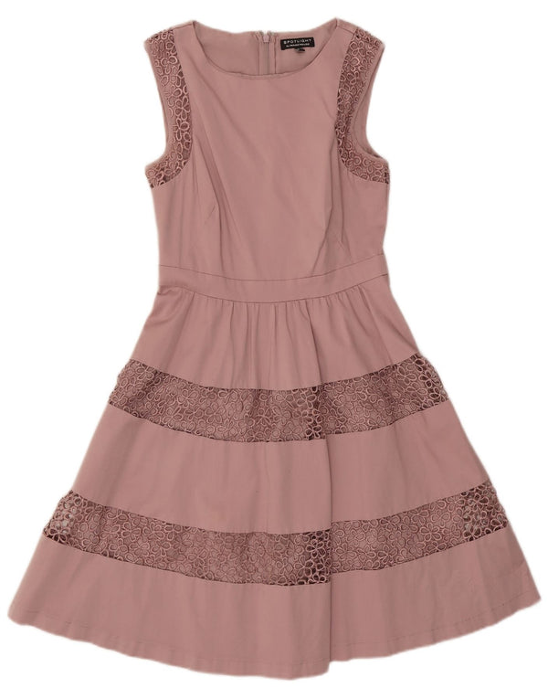 Abito a trapezio senza maniche da donna Warehouse UK 10 Piccolo cotone floreale rosa